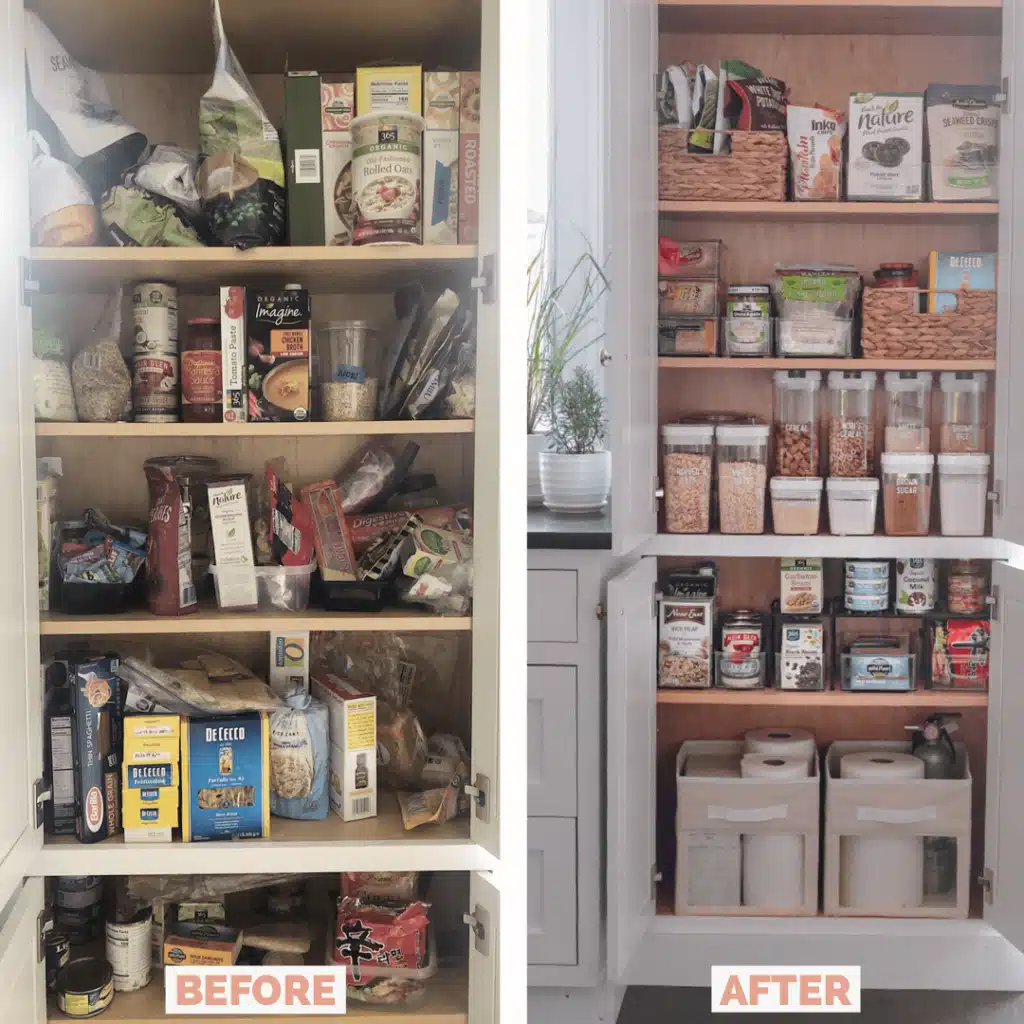 Kitchen Pantry Organization - Before & After